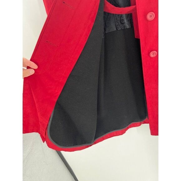 London Fog Rain Coat Womens Medium Red Button Removable Liner Water Repellent - Picture 7 of 15